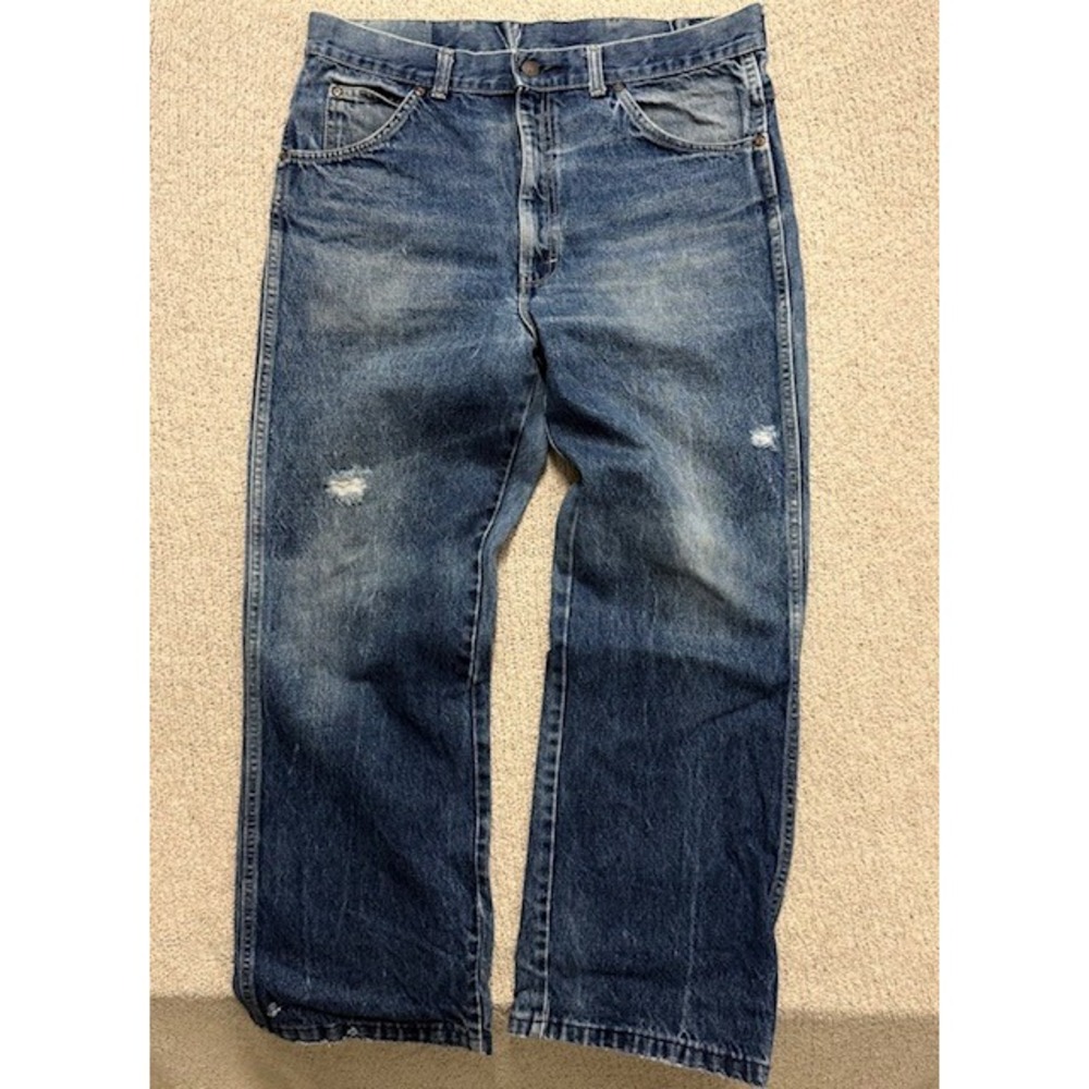 Rustler Regular Fit Distressed Jeans 34x26 Medium Wash Blue